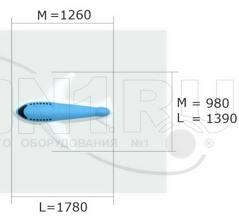Резиновая 3D-фигура ZION Самолет (для парков и детских площадок)