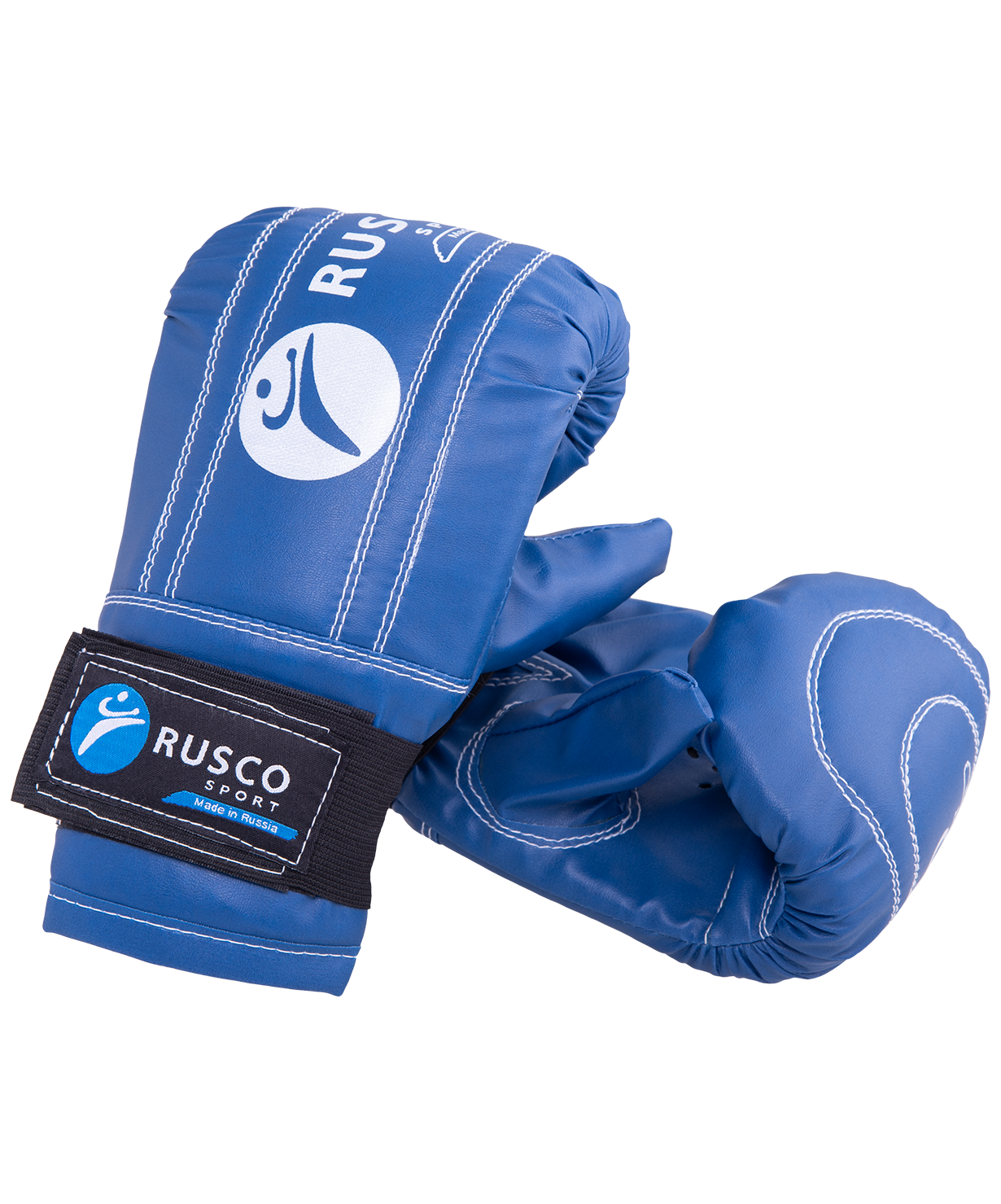 Перчатки снарядные, кожзам, синий, S