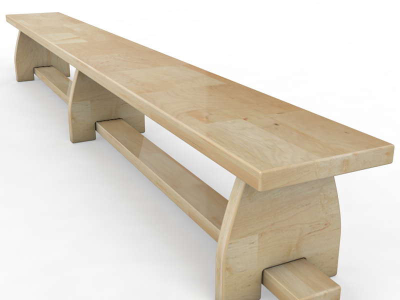 Скамейка гимнастическая с деревянными ножками (04.302.1)