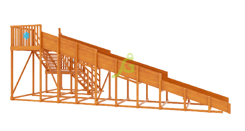 Зимняя деревянная горка Snow Fox, скат 10 м (мод. 2)