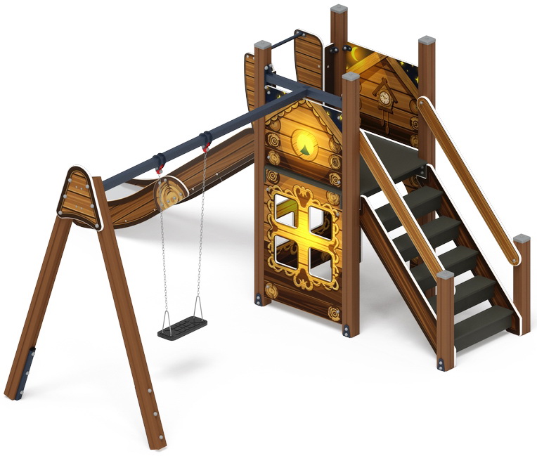 СЧАСТЛИВОЕ ДЕТСТВО (Эко) детский игровой комплекс ДИК 2.01.01-02 (H=1200)