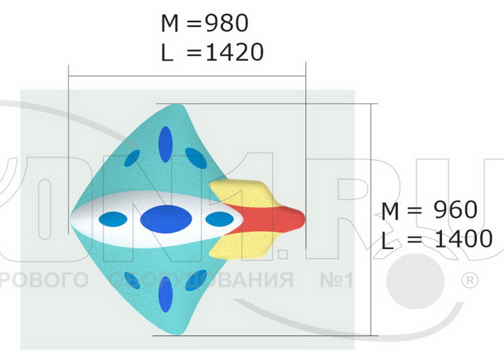 Резиновая 3D-фигура ZION Космолет (для парков и детских площадок)