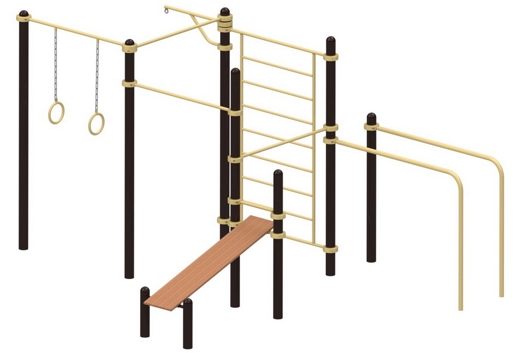 Спортивный комплекс с кольцами и кронштейном для груши YSK130