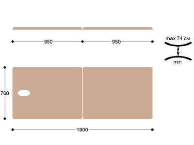 Складной металлический массажный стол М190
