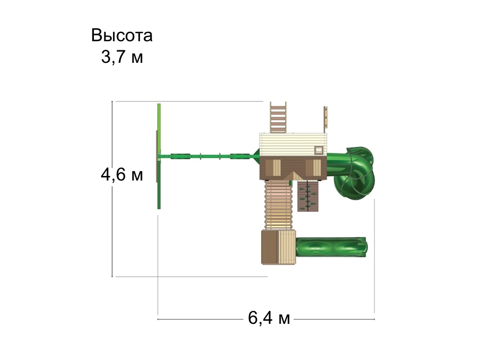 Детская деревянная игровая площадка АЛЬПИНИСТ 2 РИВЬЕРА