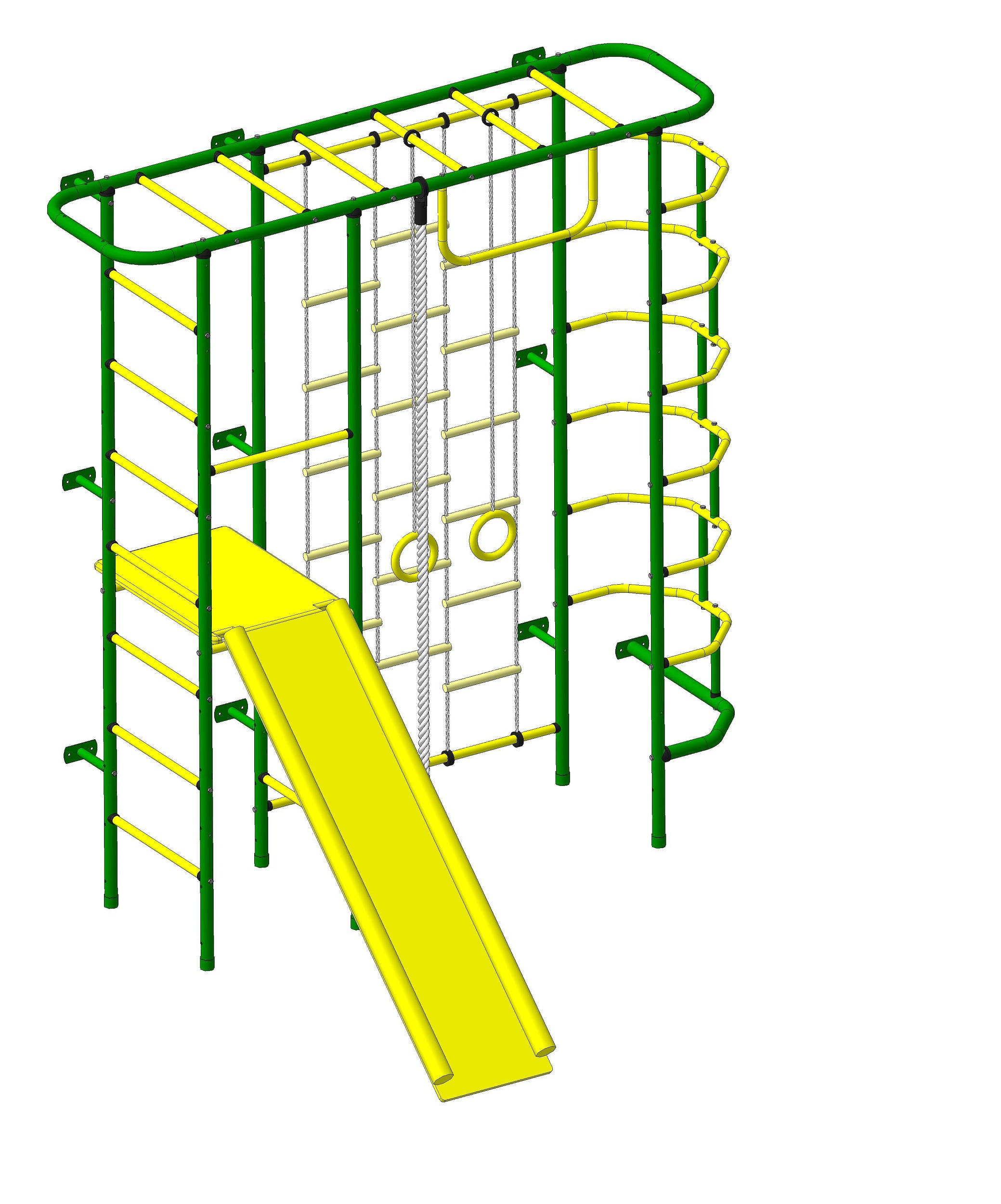 Спортивно-игровой комплекс Пионер С7Л зелёно/жёлтый