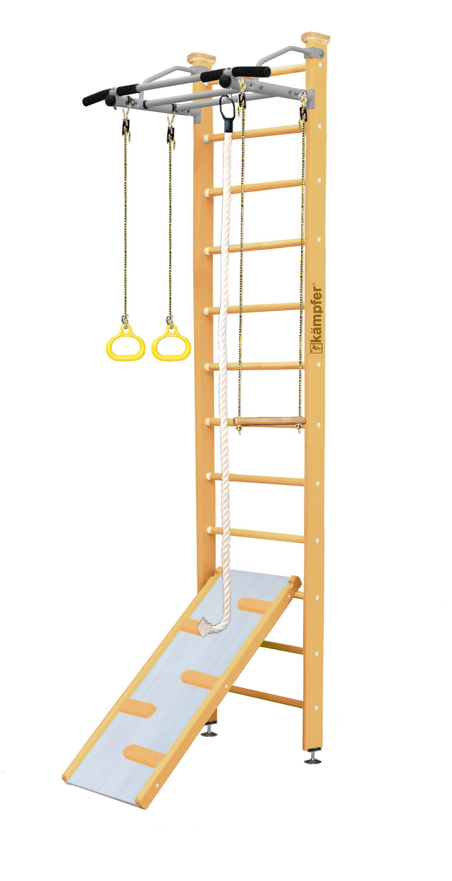 Шведская стенка Kampfer Ride Ceiling (№0 Без покрытия Высота 3 м белый антик турник)