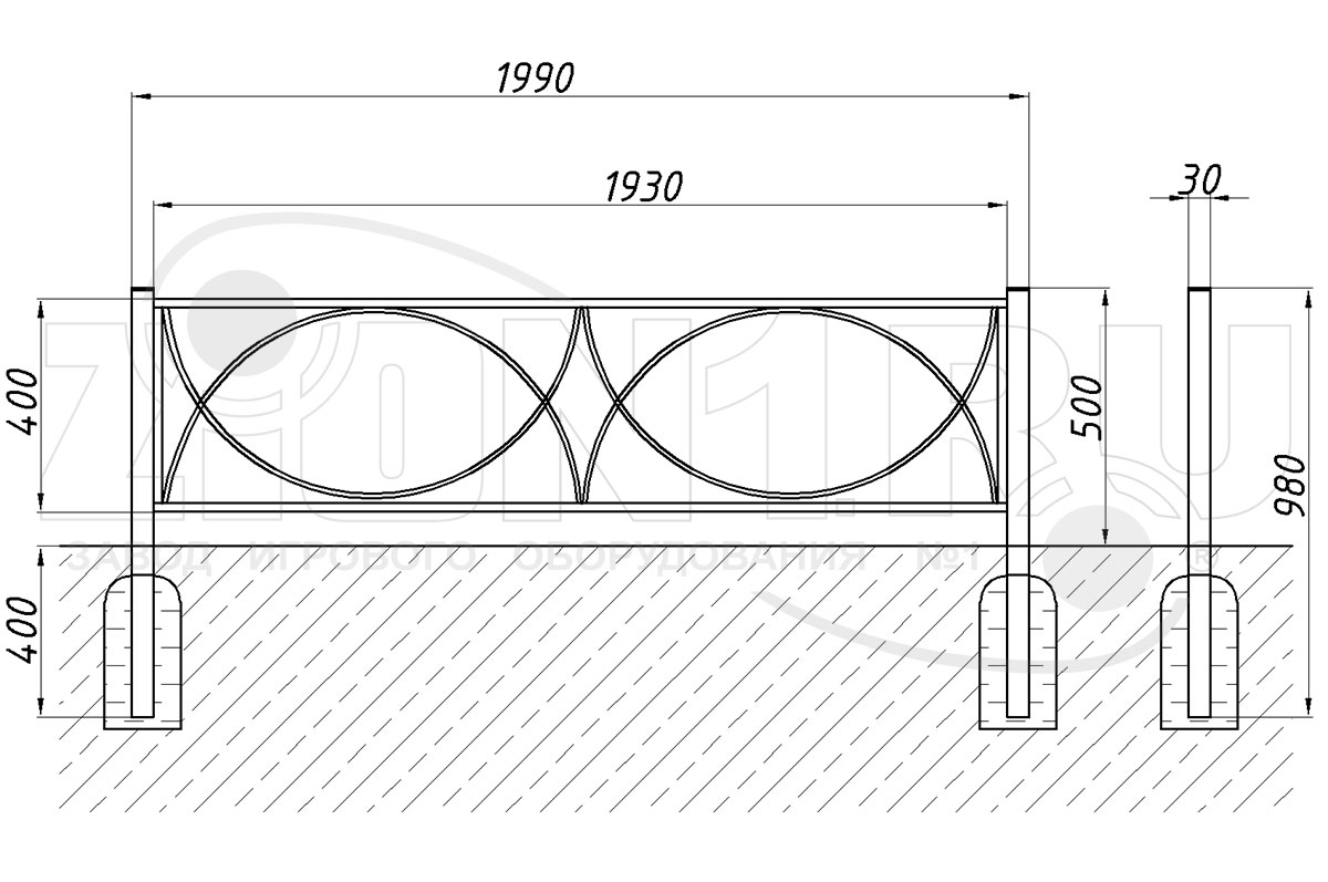 Газонное ограждение ZION ОГ-03 (ОГ003)