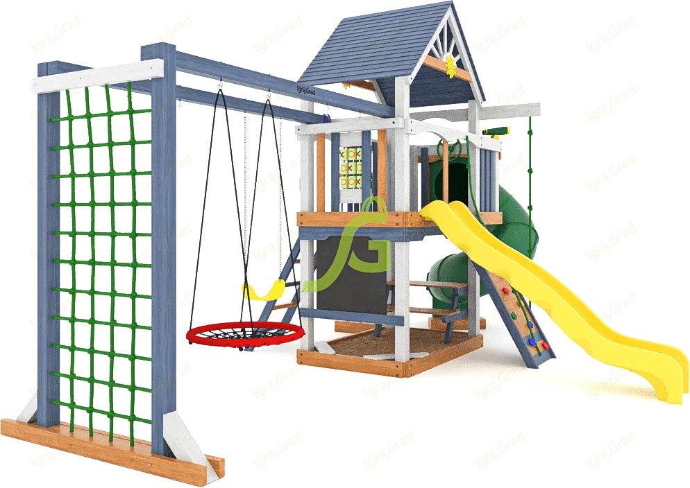 Детская площадка IgraGrad Шато с трубой (Дерево) мод.1, 2