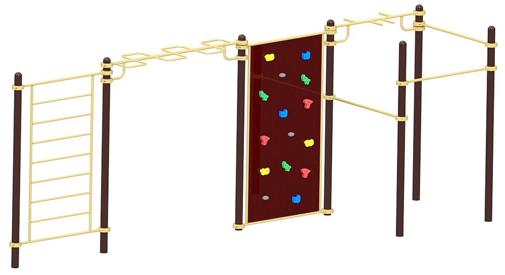 Спортивный комплекс со скалодромом YSK110, 76 мм, серый, серый