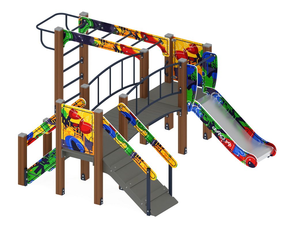 КАРАПУЗ (Граффити) детский игровой комплекс ДИК 1.001.05-03 (Н=750)