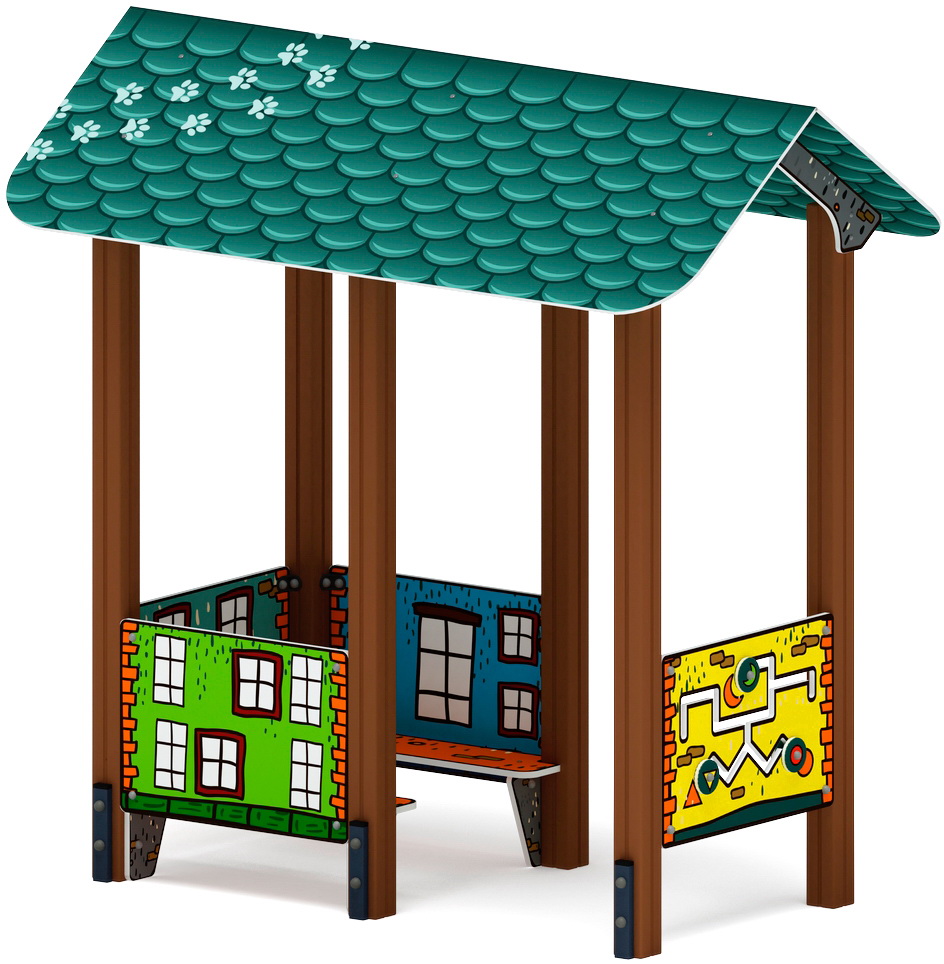 ДОМИК СРЕДНИЙ 1 (Город) для детской площадки МФ 10.01.05-01