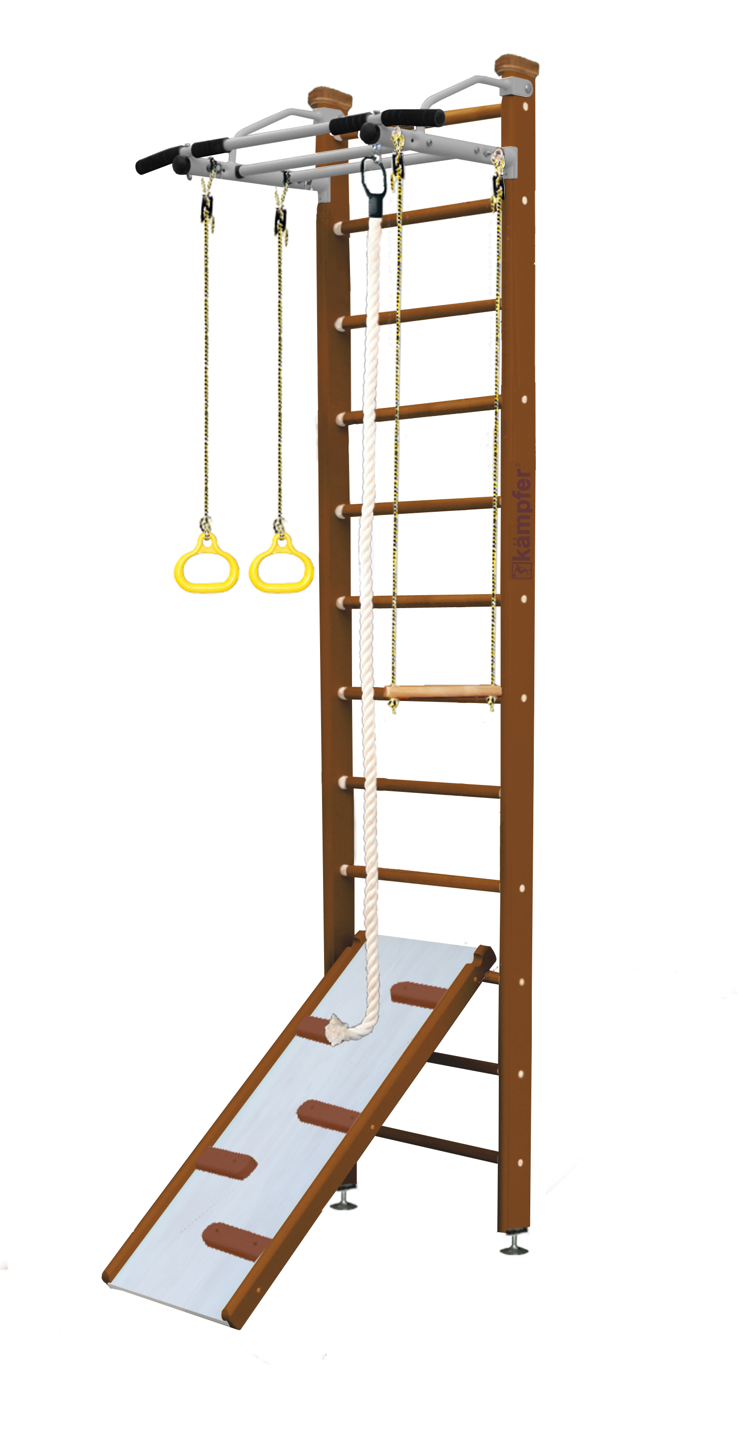 Шведская стенка Kampfer Ride Ceiling (№2 Ореховый Высота 3 м белый антик турник)