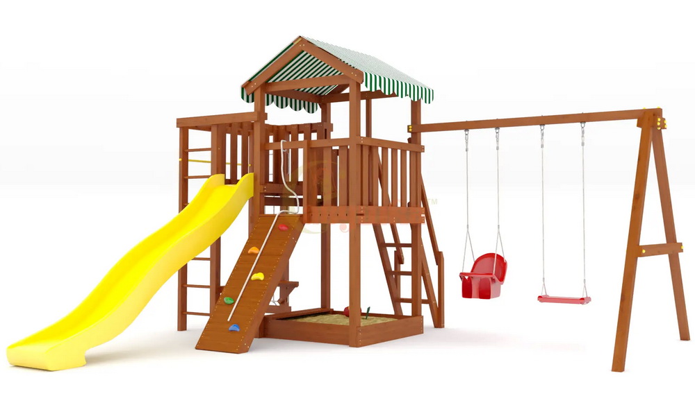 Детская площадка Савушка Мастер 3 Plus (Махагон) (горка 3 метра)