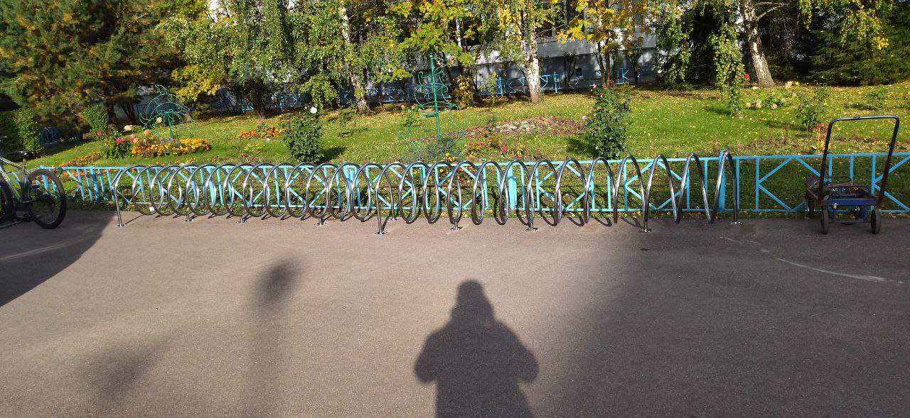 Велопарковка 7-ми местная Air Gym «Спираль» из нержавейки