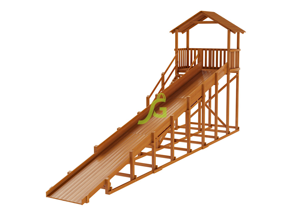 Зимняя деревянная горка Snow Fox (домик), скат 10 м