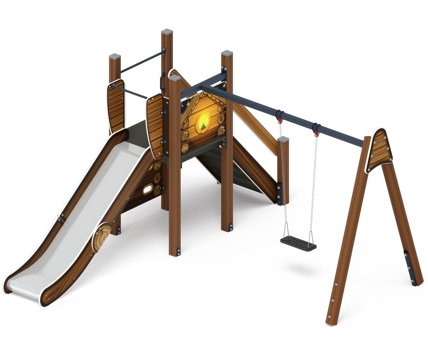 СЧАСТЛИВОЕ ДЕТСТВО (Эко) детский игровой комплекс ДИК 2.01.03-02 (H=1200)