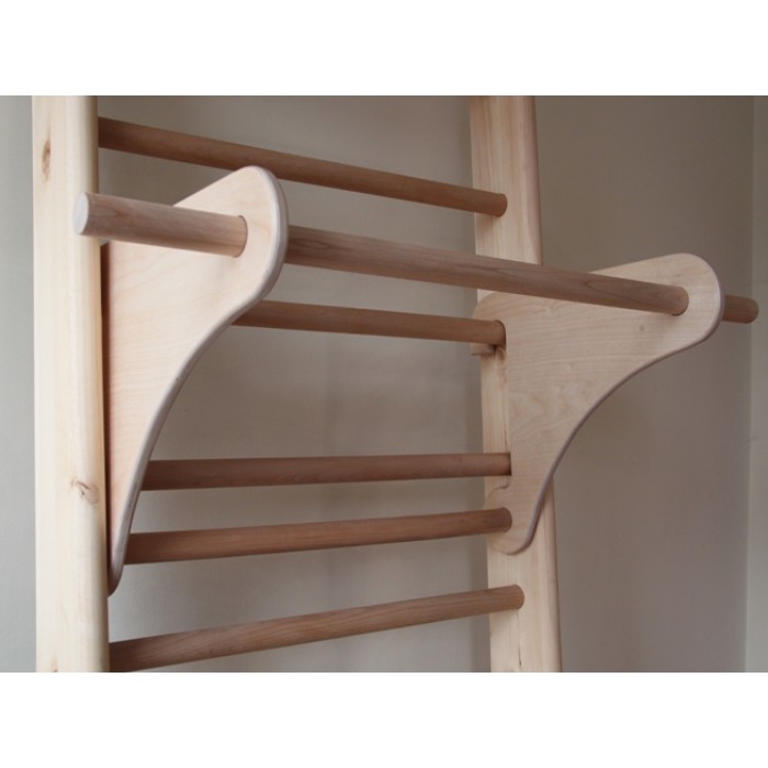 Деревянный навесной турник для шведской стенки