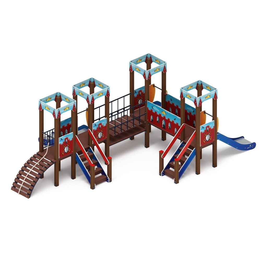 КОРОЛЕВСТВО (красное) детский игровой комплекс ДИК 1.15.04-03 (H=900)