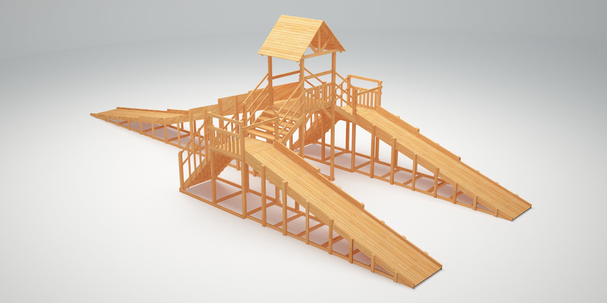 Зимняя горка ЗИМА WOOD-11 Савушка (скаты 6+6+12 м)