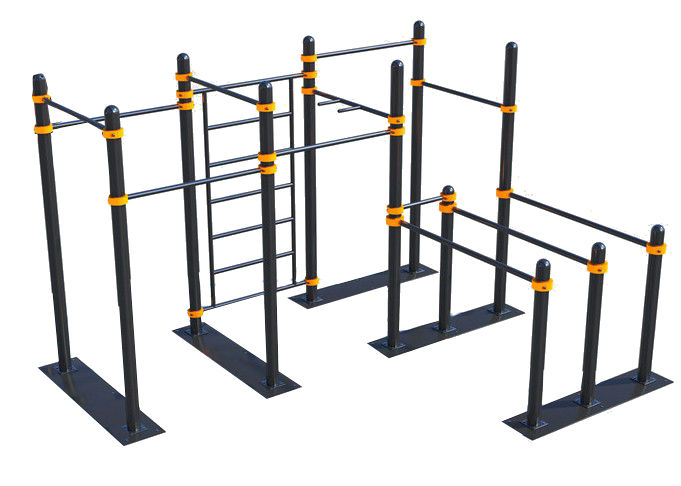 Мобильный спортивный комплекс с лестницей, турниками и брусьями СВС-107, 89 мм, серый, серый