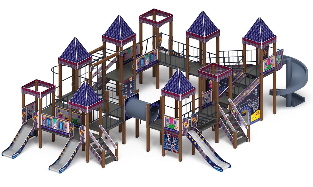 ЗАМОК детский игровой комплекс ДИК 2.18.12-03 (H=2000, H=1200, H=900)