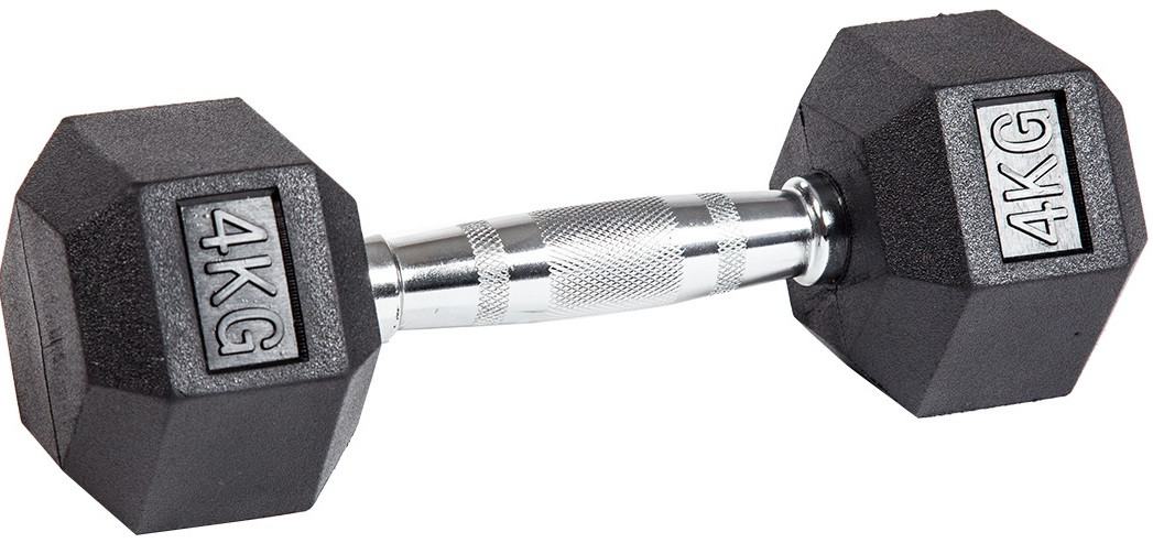 Гантель гексагональная обрезиненная 4 кг