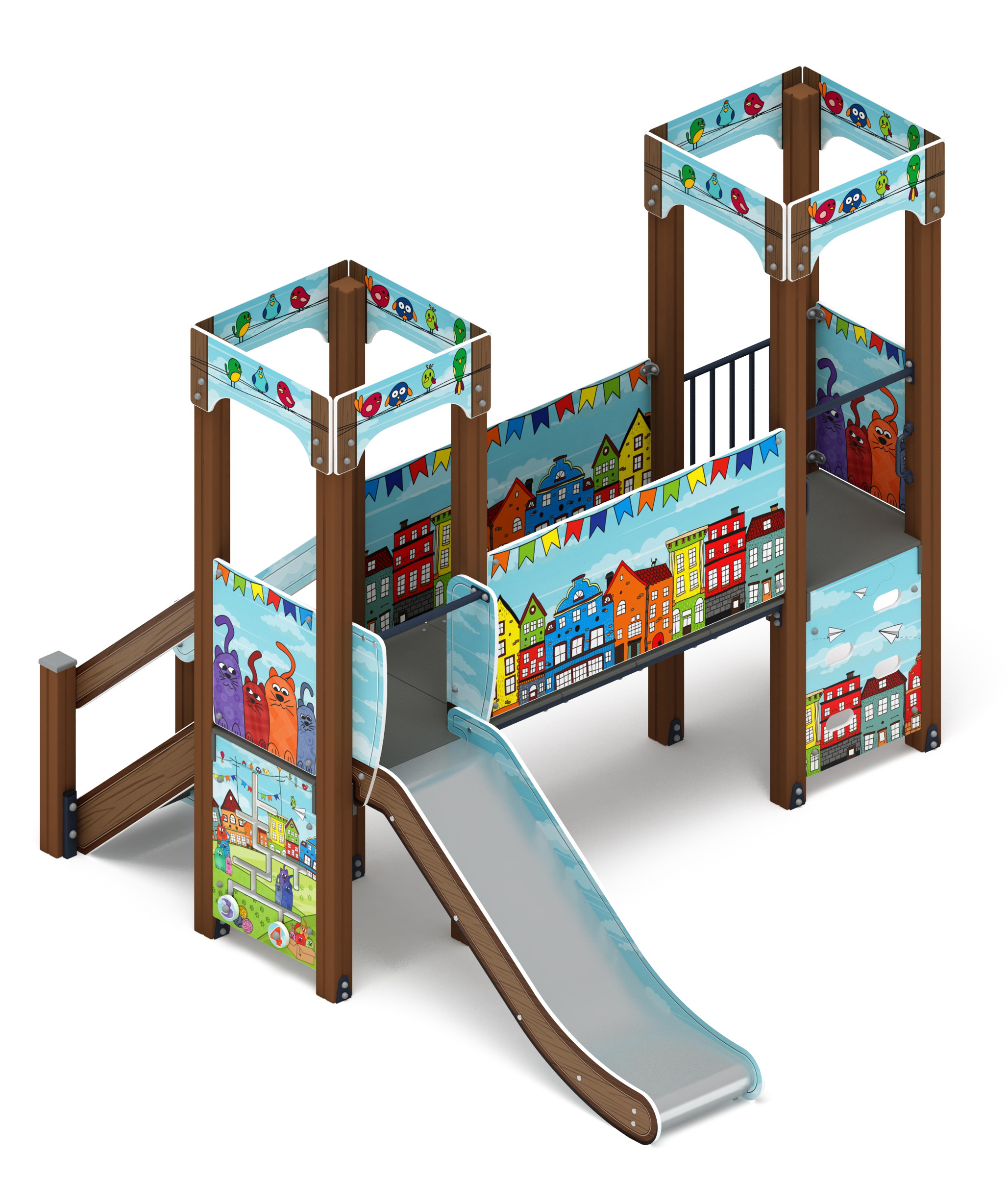 КОРОЛЕВСТВО (коты) детский игровой комплекс ДИК 1.15.06-11 (H=900)