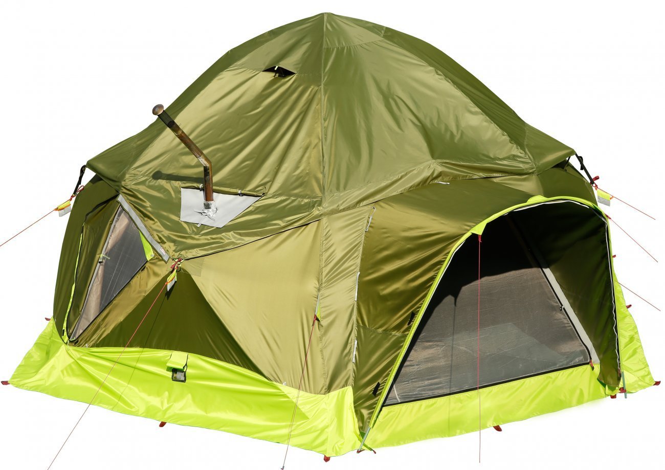 Универсальная палатка ЛОТОС КубоЗонт 6-У Классик Комплект №1 (влагозащитный колпак; гидродно; утепленный пол)