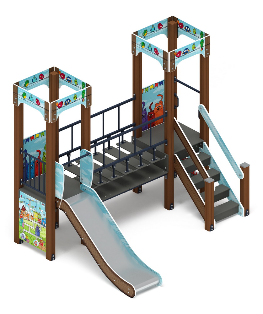 КОРОЛЕВСТВО (коты) детский игровой комплекс ДИК 1.15.07-11 (H=900)