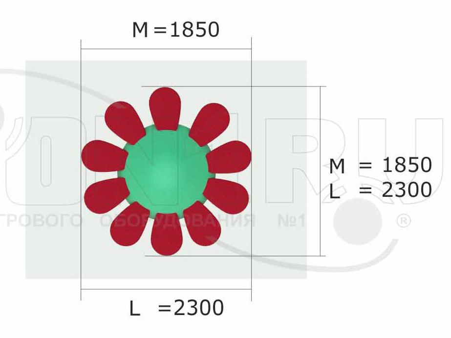 Резиновая 3D-фигура ZION Цветок (для парков и детских площадок)