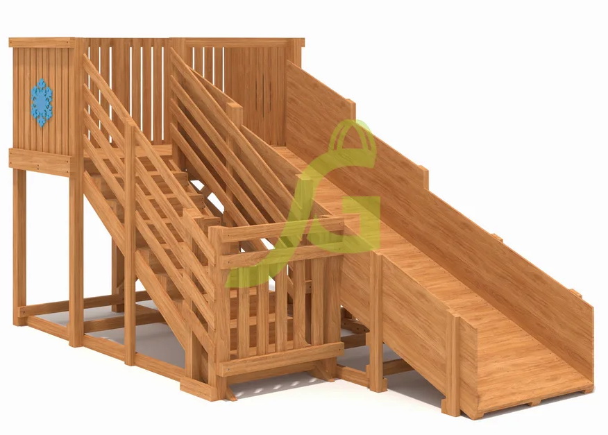 Зимняя деревянная горка Snow Fox, скат 4 м