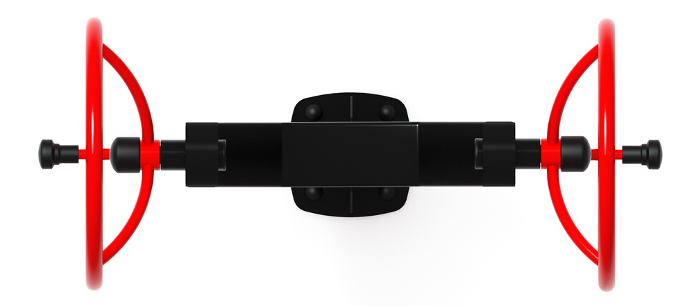 Тренажер уличный РУЛИ (2 руля положение стоя) красный СТ 105-11