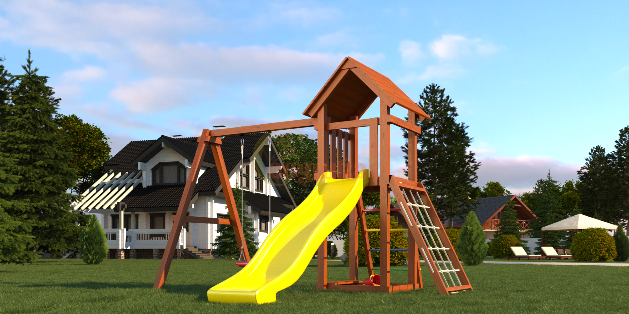 Детская площадка Савушка Мастер-7 (Махагон)