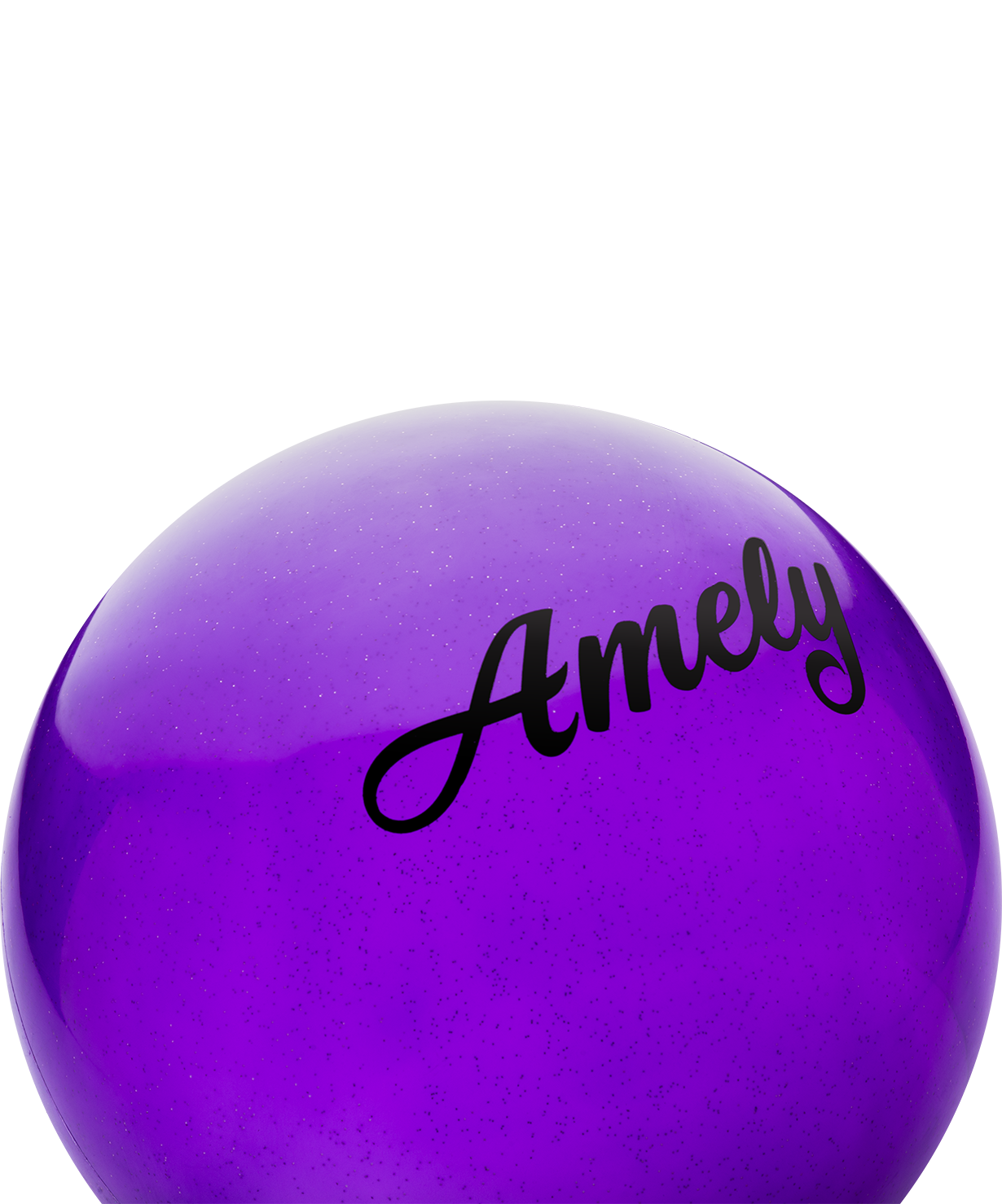 Мяч для художественной гимнастики AGB-101, 15 см, фиолетовый, с блестками