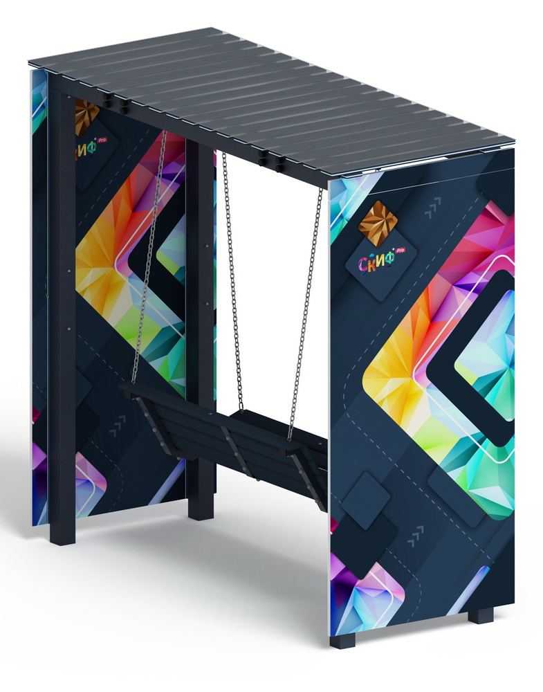 Пергола с качелями (СКИФ) МФ 78.06.01 /с поликарбонатом/