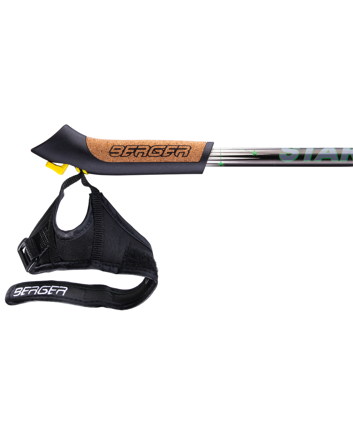 Палки для скандинавской ходьбы Starfall, 77-135 см, 2-секционные, чёрный/белый/ярко-зелёный