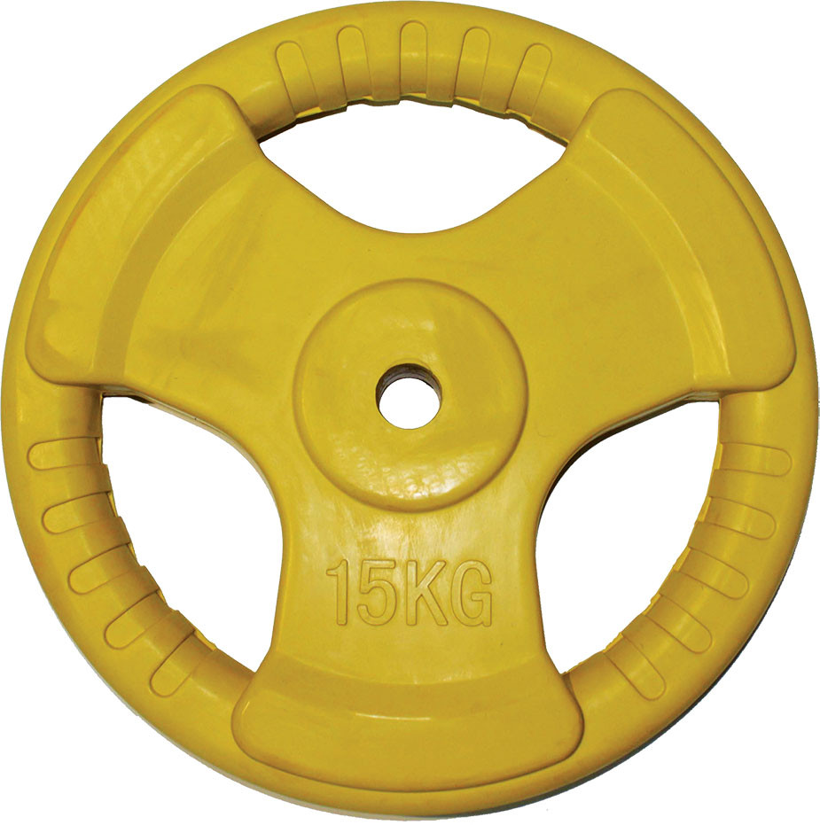 Диск для штанги цветной обрезиненный D-26, 15 кг