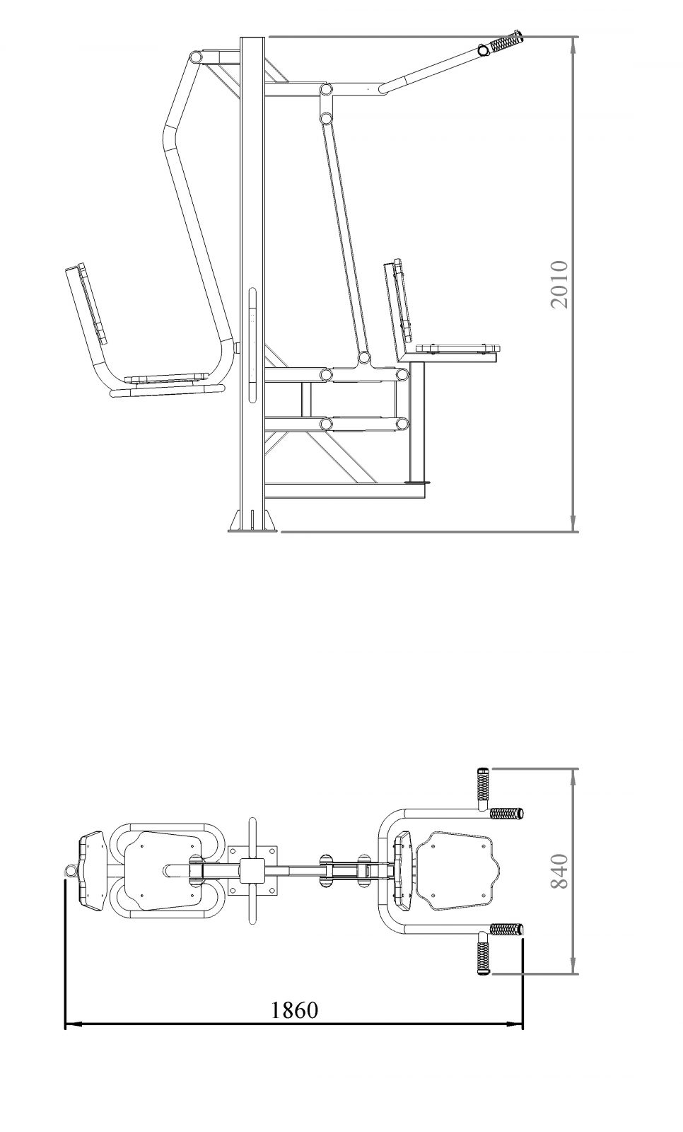 Тренажер уличный Жим ногами + вертикальная тяга Air Gym YT93