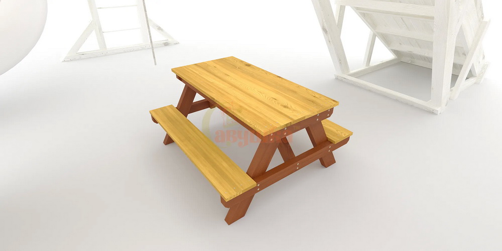 Столик с лавочками отдельностоящий Савушка