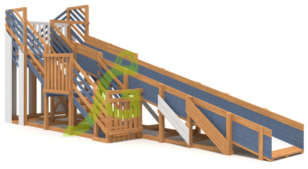 Зимняя деревянная горка Snow Fox, скат 8 м, мод.3