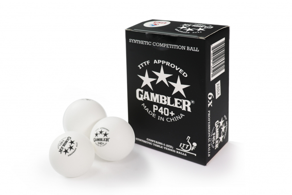 Мячики для настольного тенниса Gambler p40 + ball, 6 шт.