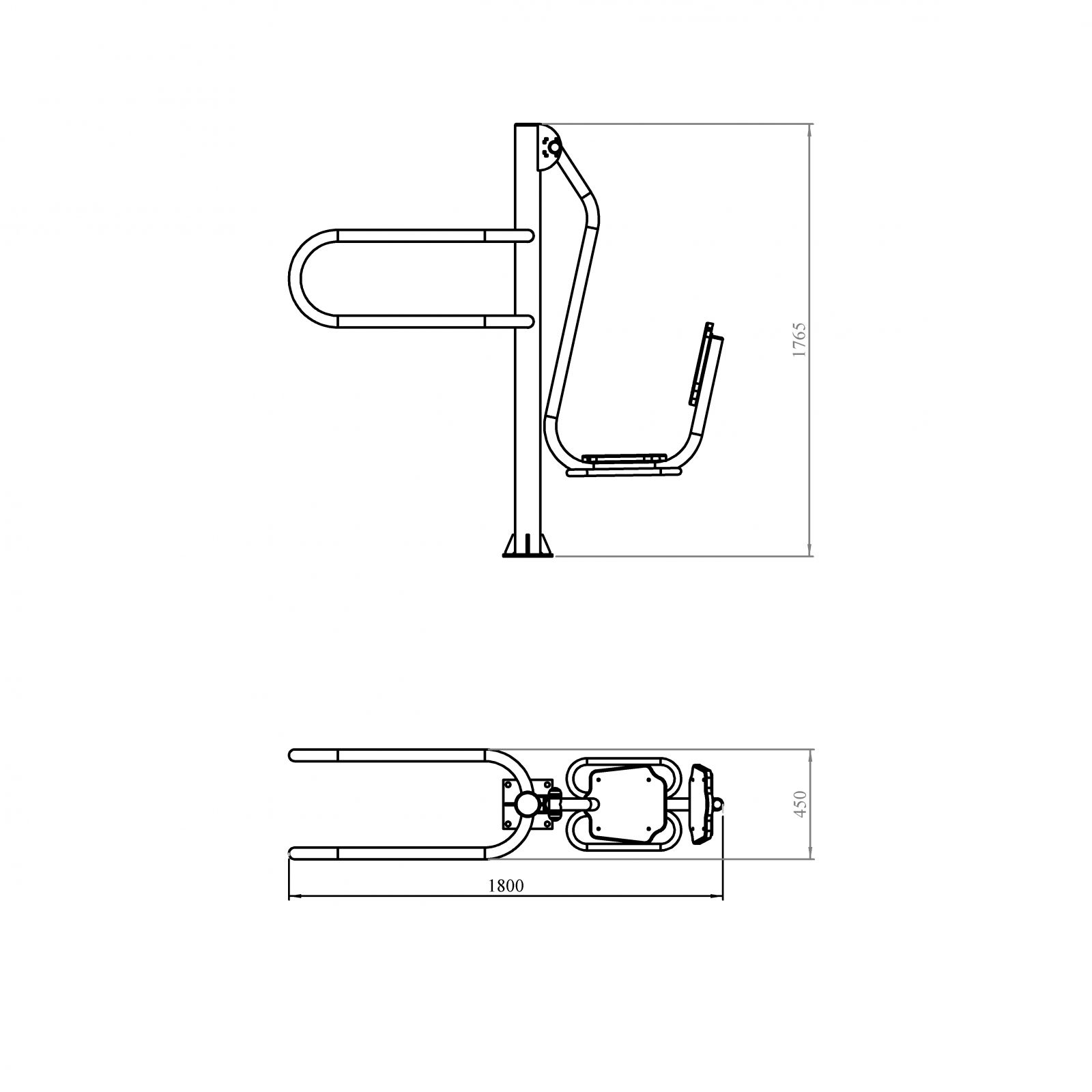 Тренажер для улицы Жим ногами + брусья Air Gym YT82