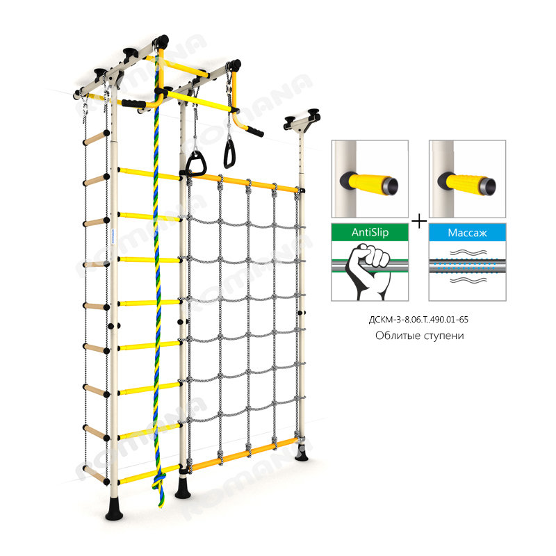 Детский спортивный комплекс ДСКМ "Карусель R3" (ДСКМ-3-8.06.Т.490.01-65) белый антик/золото