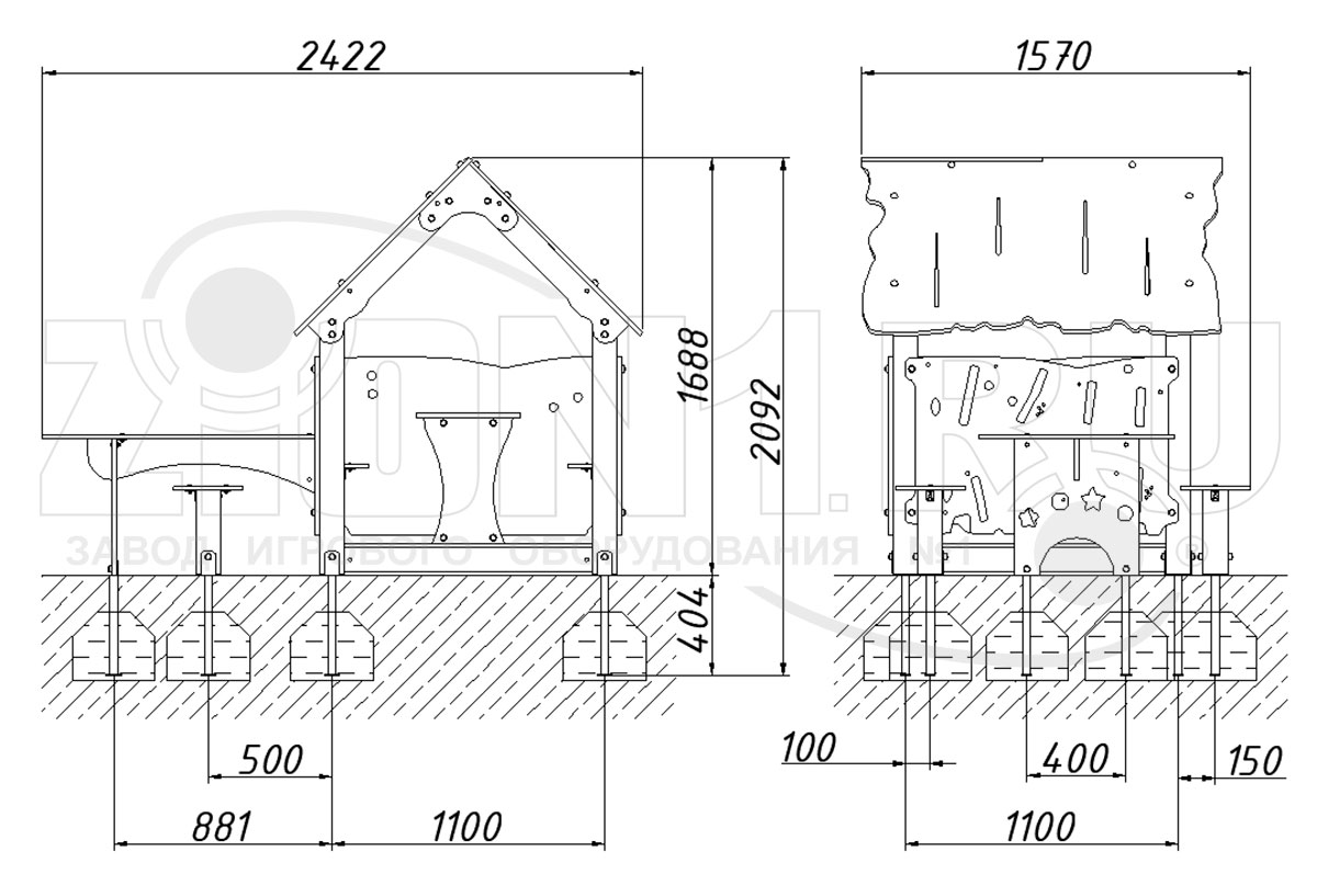 Домик ZION Хижина со столиком (ИМ114)