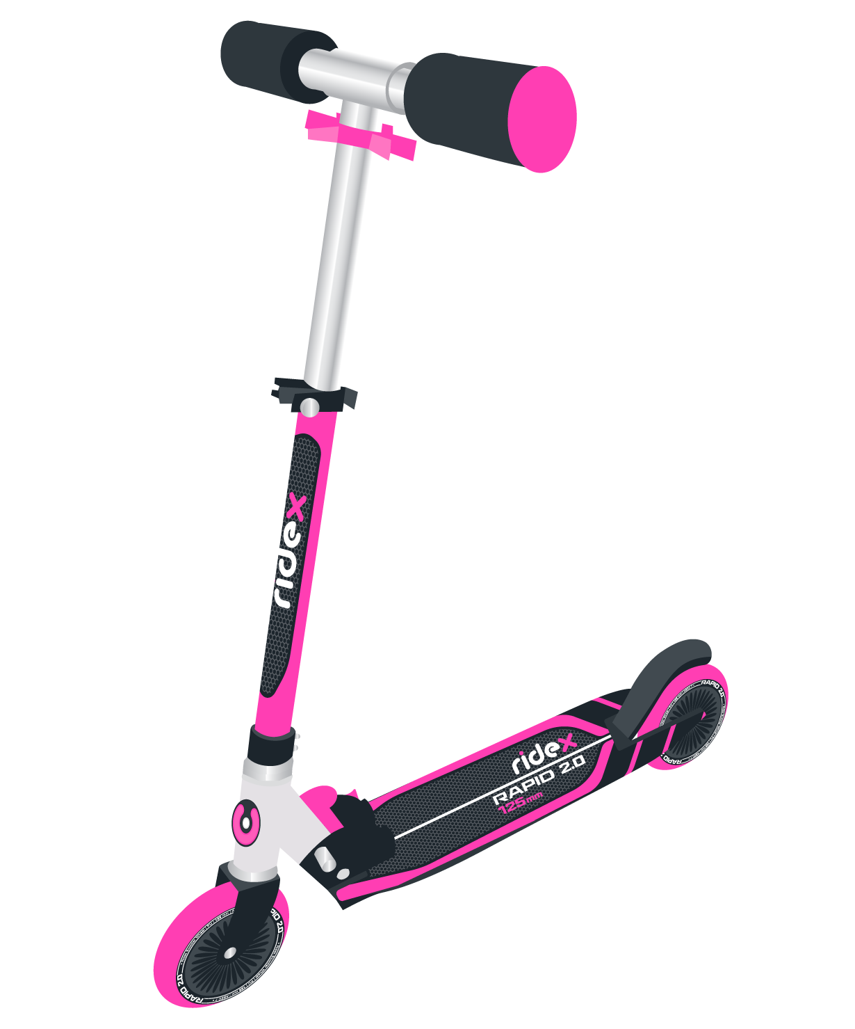 Самокат 2-колесный Rapid 2.0, 125 мм, розовый