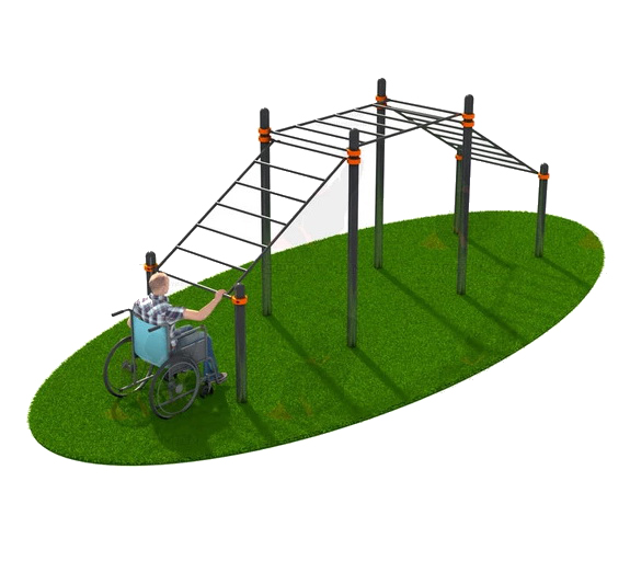 Рукоход трехуровневый, адаптированный для инвалидов-колясочников СВС-134