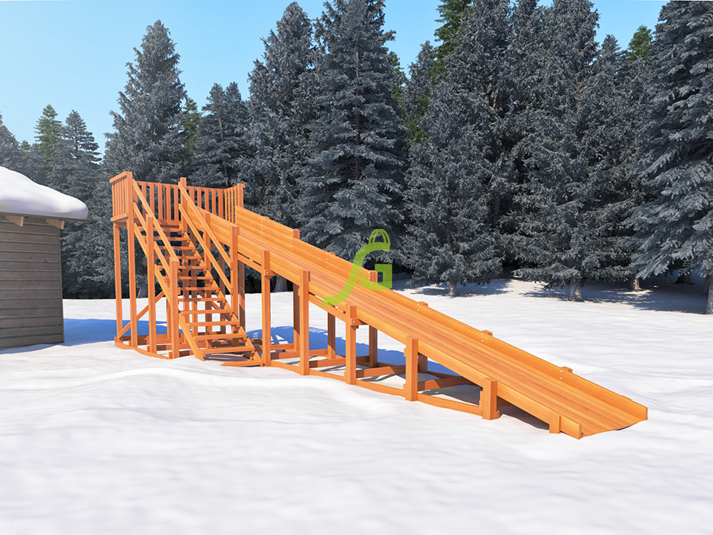 Зимняя горка Snow Fox, скат 10 метров