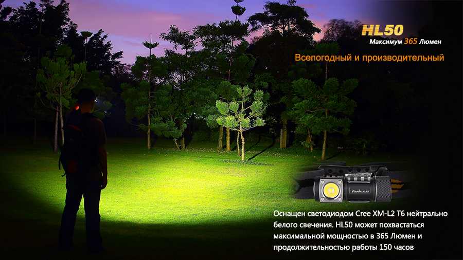 Налобный фонарь Fenix HL50 Cree XM-L2 (Т6)