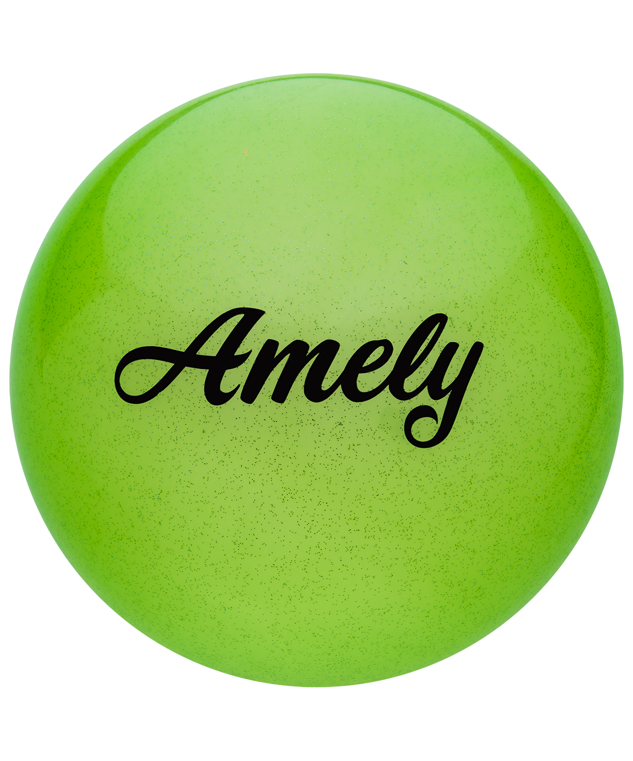 Мяч для художественной гимнастики AGB-102 19 см, зеленый, с блестками